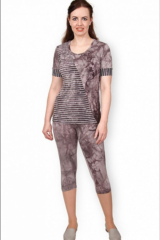 Костюм с бриджами, вискоза - батик, сепия (368-1) - Плиона фото 2