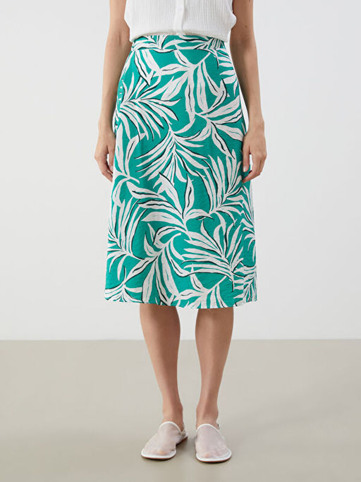 Beli Lastikli ?i?ekli A Kesim Etek