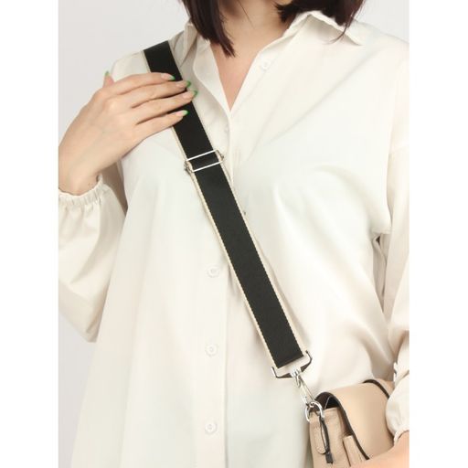 Плечевой ремень (стропа) ADEL-239/регулируемый, макс длина 150см, однотон черный/беж mpl-fbo 248591