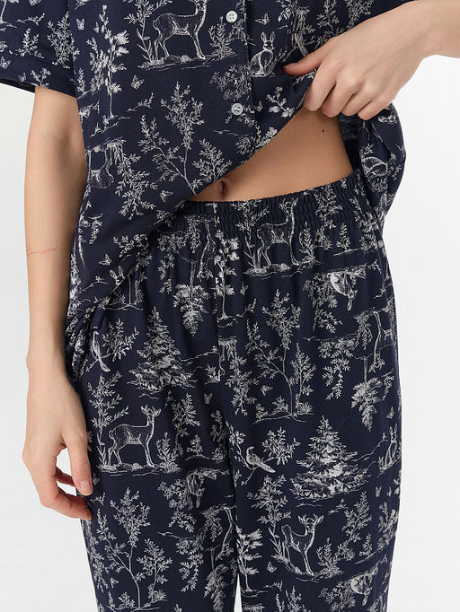 Комплект домашний женский синий с узором - Mark formelle фото 3