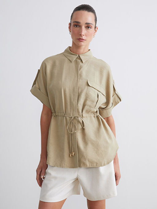 Oversize Modal Kar???ml? Kad?n G?mlek