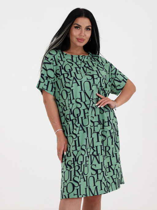 Т-5115 ТУНИКА ЖЕНСКАЯ (Буквы на зеленом) - А-дина фото 3