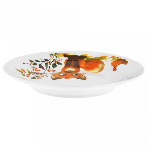 Тарелка мелкая фарфоровая "Лисичка" д175мм, h25мм, гладкий край (Россия)