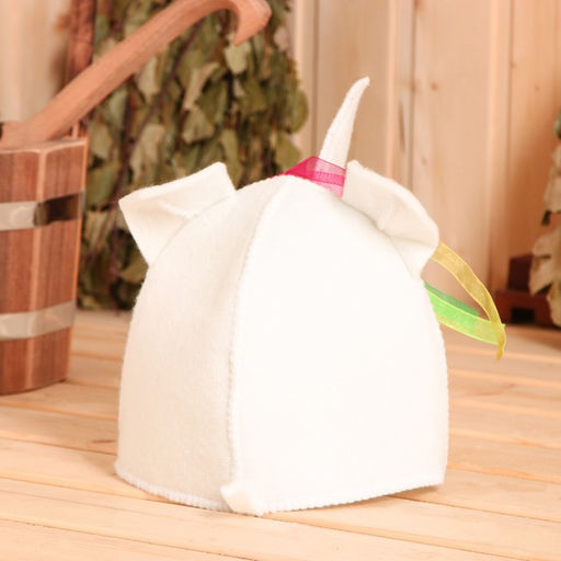 Шапка модельная белая Единорог Зеленоглазый - Simaland фото 2