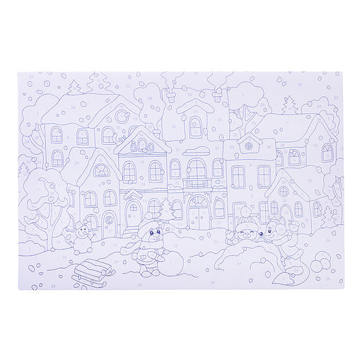 Картина по номерам 20*30 "Снежный двор" на подрамнике