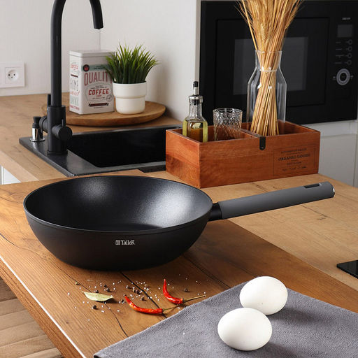 Сковорода с антипригарным покрытием д28см Accent h7,5см, s2мм, дно д20,3см, s3,3мм, глубокая, кованный алюминий, бакелитовая ручка, TalleR (Китай) Подходит для всех видов плит, включая индукционную. - Домашняя мода фото 5