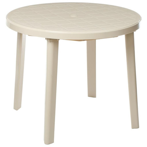 Стол круглый, 90×90×75 см, бежевый