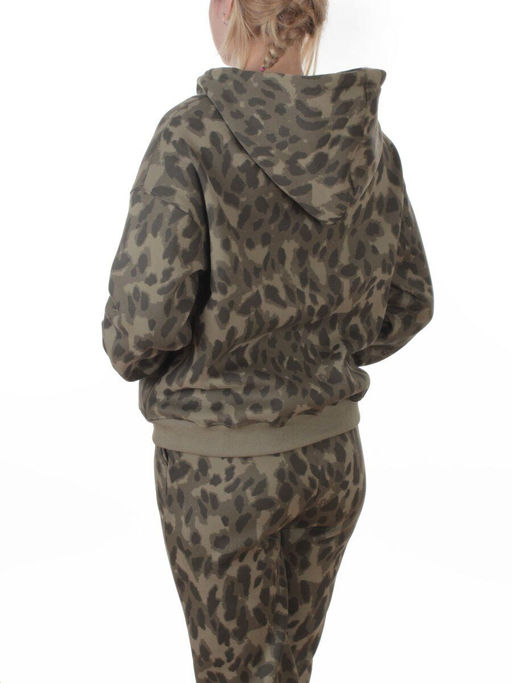 869-3 GREEN/LEOPARD Костюм спортивный зимний женский (95% хлопок, 5% полиэстер)