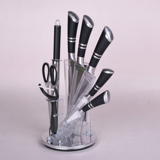 Набор ножей 7282 с подставкой 9 предметов /КОРАЛЛ/