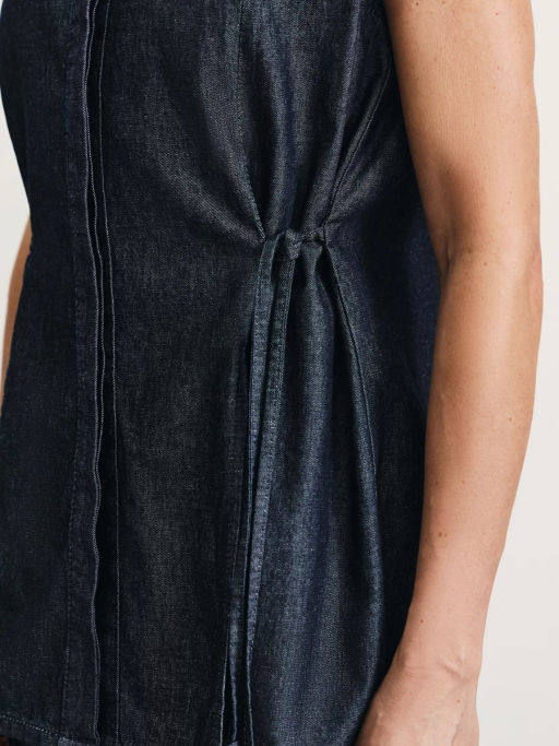 Джинсовая рубашка без рукавов / Zarina  фото 8