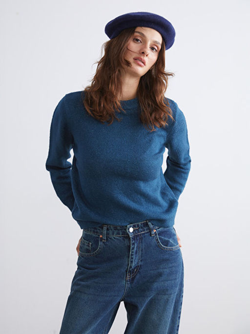 Bisiklet Yaka Kad?n Triko Kazak