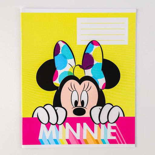 Цена за 10 шт. Тетрадь в линейку 12 листов, 5 видов МИКС, обложка мелованная бумага, «Минни Маус»