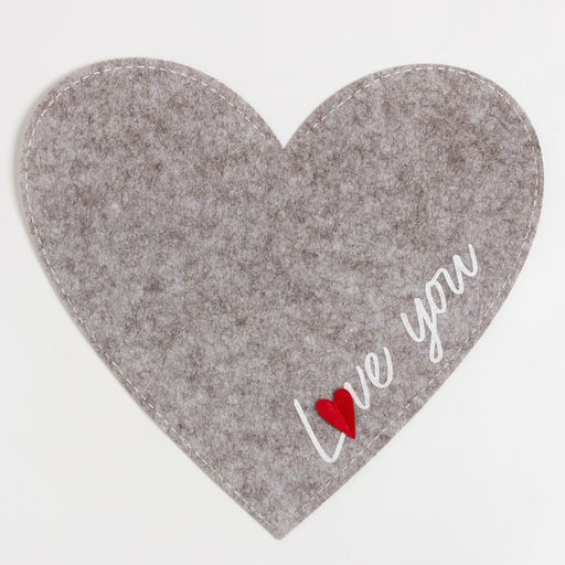 Салфетка декоративная "Love you" 40 х 37 см, 100% п/э, фетр