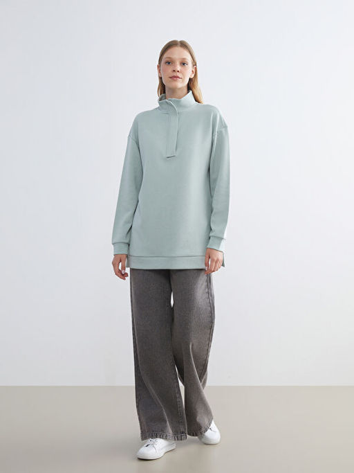 Dik Yaka Kad?n Sweatshirt Tunik