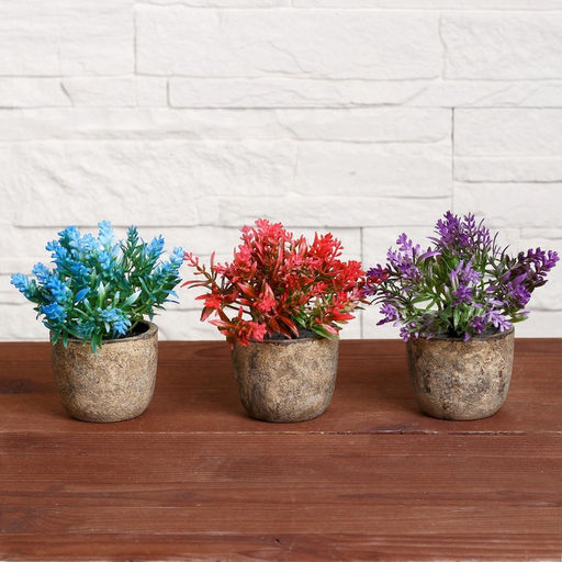 Искусственный цветок в горшке «Седум», 6×10 см, МИКС