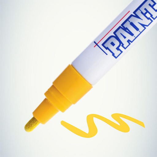 Цена за 12 шт. Маркер-краска MunHwa, лаковый, нитро-основа, жёлтая, узел 4 мм