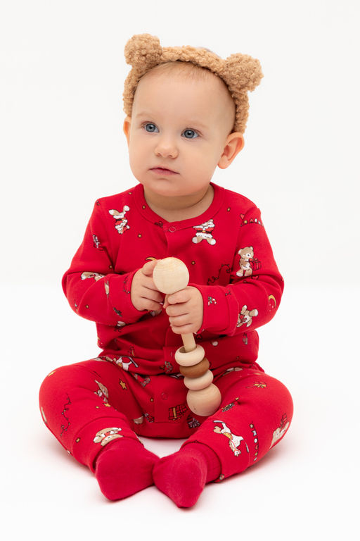 К 6487/насыщенно-красный,мишки на празднике комбинезон яс - Crockid фото 6