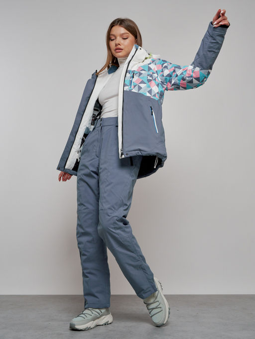 Горнолыжный костюм женский зимний белого цвета 02337Bl - Chunmai фото 23