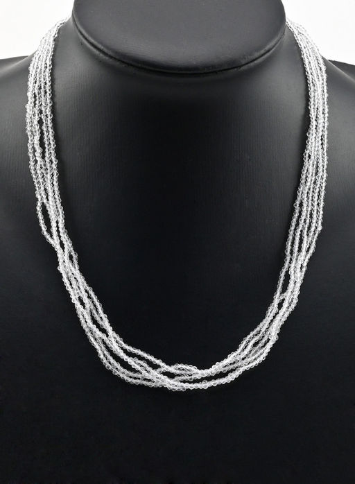 Бусы из циркона 5 нитей шарик гр.2мм цв.хрусталь, 47см