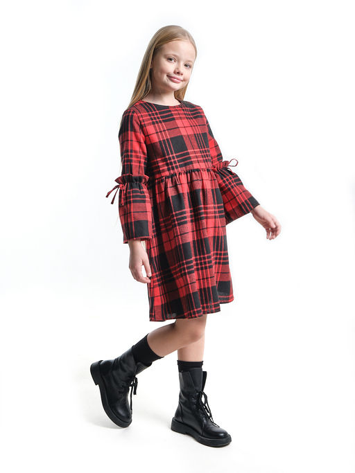 Платье для девочки нарядное UD 6837 бежевая клетка - Mini maxi фото 17