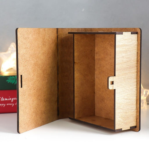 Новогодняя деревянная шкатулка-книга «Пейзаж», 14×12×5 см