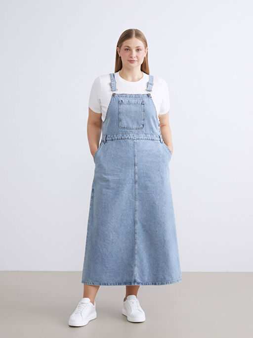 Kare Yaka Jean Elbise