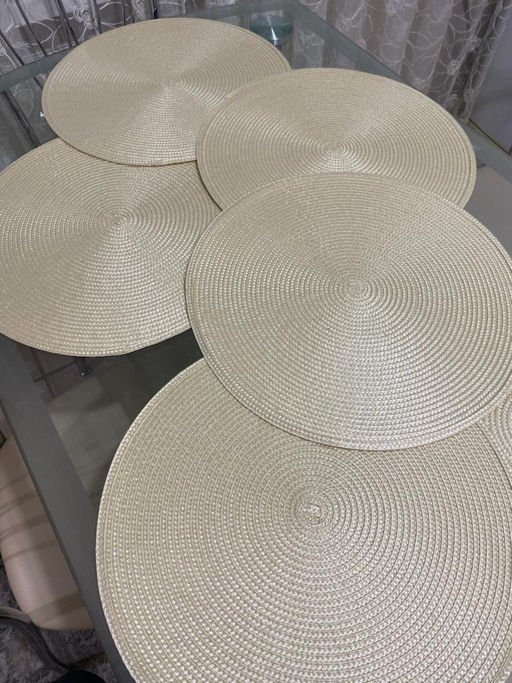 Салфетка для сервировки (мат на стол) 38см, круглая, кремовая, Y6-2545 (326273) /DANIKS/  фото 9