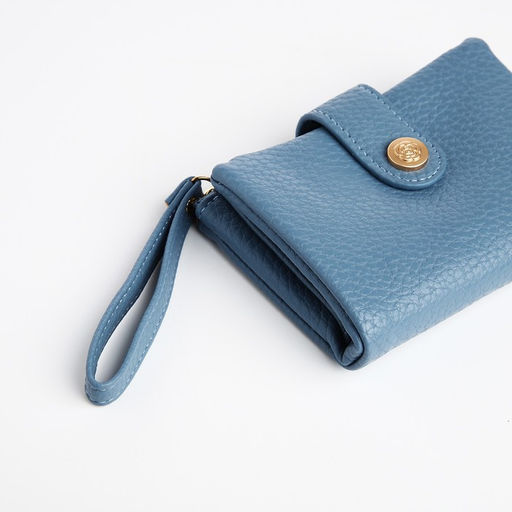 Кошелёк на кнопке, цвет голубой - Simaland фото 3