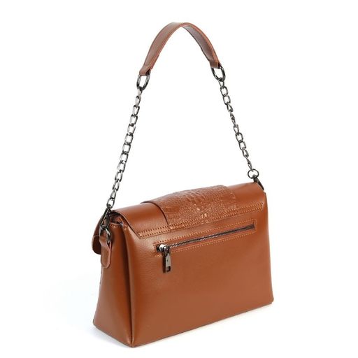 Женская кожаная сумка через плечо J005-220 Рыжий - Cidirro фото 4