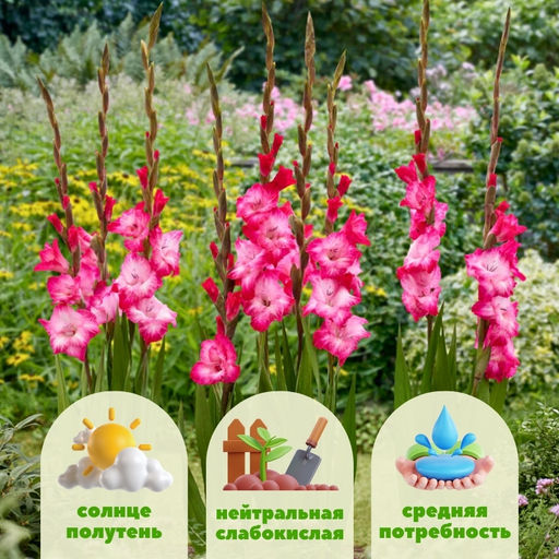 Гладиолус Кантате 5 шт - Долина роз фото 2