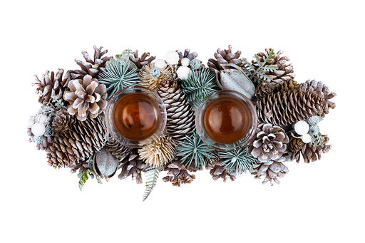 Новогоднее украшение подсвечник 33*15*8 см Снежный лес на 2 свечи, прямоугольный - Elan gallery фото 5