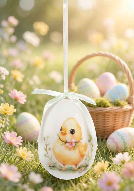 Подвеска, пасхальное яйцо, 8 см, пенопласт, Цыпленок, Interior Easter - Anna lafarg фото 6
