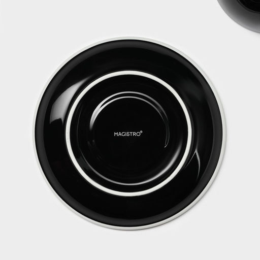 Кофейная пара фарфоровая Magistro Coffee time, 2 предмета: чашка 200 мл, блюдце d=14,5 см, цвет чёрный  фото 7