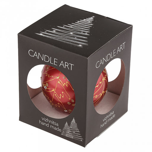 Елочная игрушка шар стеклянная д9,5см, зеркально-красный, ручная художественная роспись, подарочная упаковка (Россия) - Домашняя мода фото 8