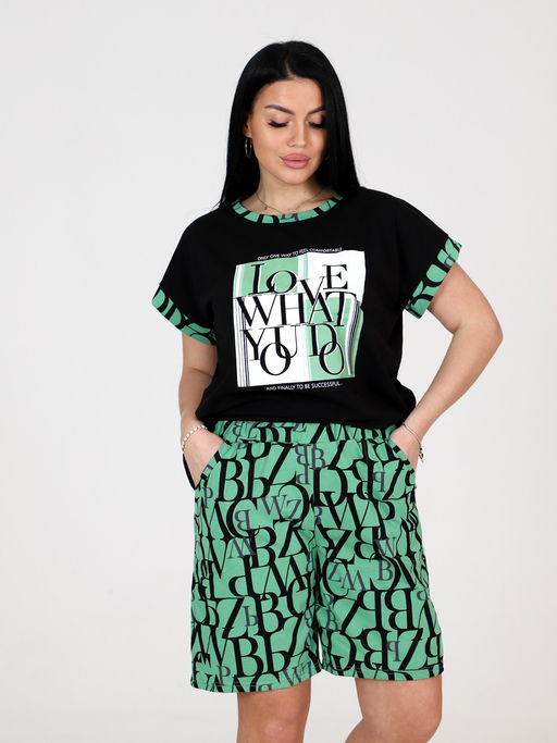 ДК-404 шорты ДОМАШНИЙ ЖЕНСКИЙ КОСТЮМ (Зелёный) - А-дина фото 4