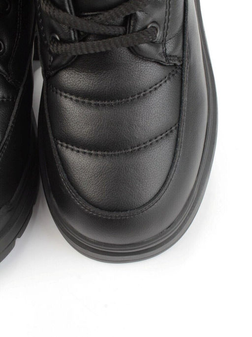 04-A117-1M BLACK Ботинки зимние женские (натуральная кожа, натуральная шерсть)