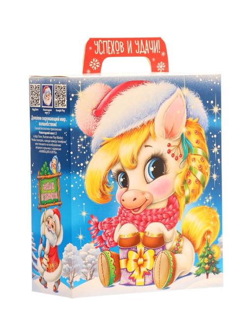 Сладкий новогодний подарок Оливия и Оливер, с игрой и анимацией, детский, 700 г