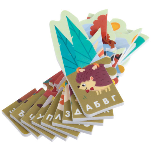 Пазлы мягкие для малышей Крошка Я «Алфавит: Лесные животные», 9 деталей, от 1 года