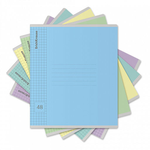 Цена за 5 шт. Тетрадь общая ученическая ErichKrause Классика Visio, 48 листов, клетка_MIX-PACK