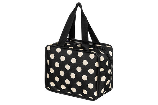 Косметичка - сумочка 23*11,5*18,5 см Черная в белый горошек, с двумя ручками - Elan gallery фото 5