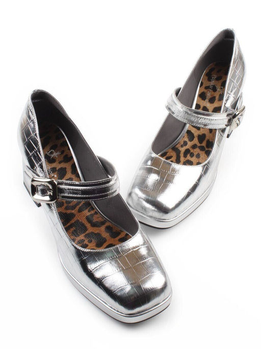 06-A126A-749C GREY/SILVER Туфли женские (натуральная кожа)