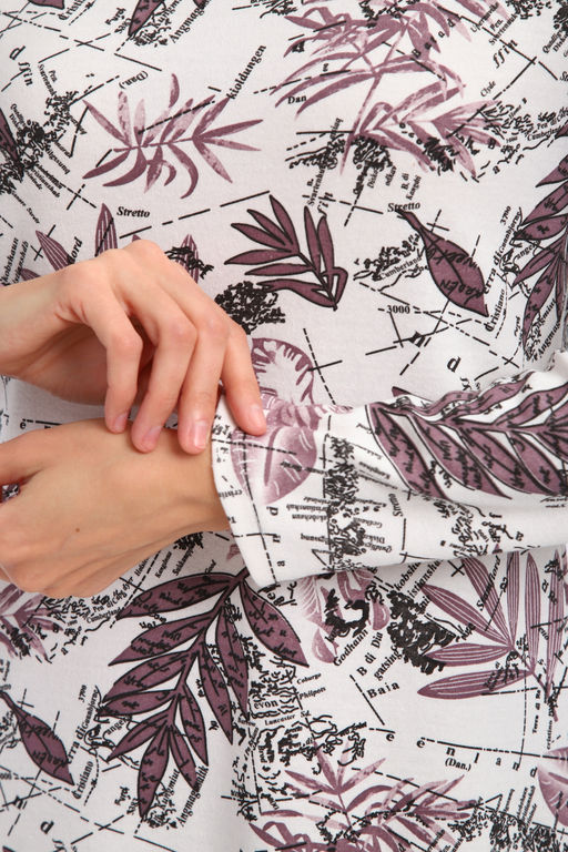 Ночная сорочка из интерлока длинный рукав Соня кофе