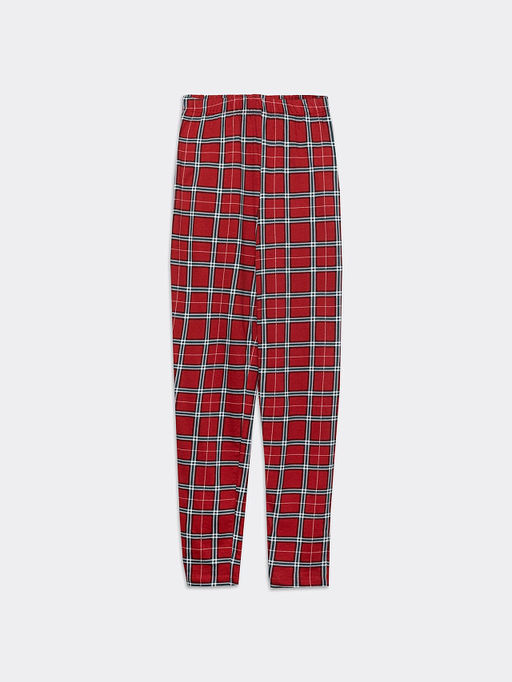 Хлопковый комплект (серая футболка с принтом и брюки в красную клетку) - Mark formelle фото 5