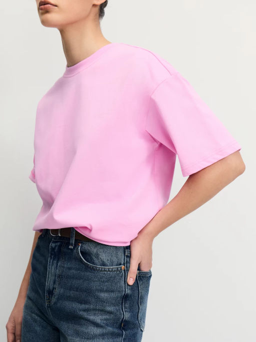Базовая футболка оверсайз из хлопка / Zarina  фото 5