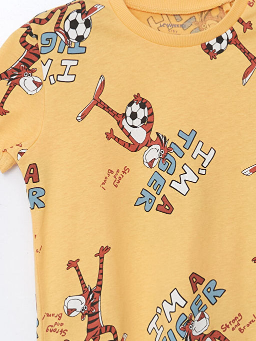 Bisiklet Yaka Bask?l? Erkek ?ocuk Ti??rt