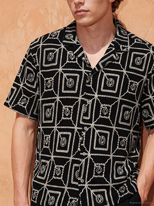 Рубашка Regular Fit мужская с рисунком