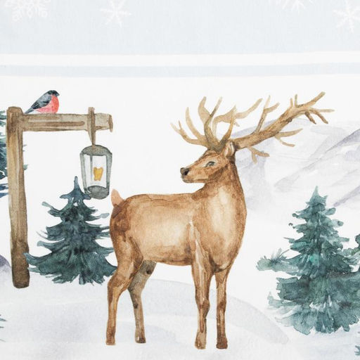 Набор новогодний «Этель» Forest animals: скатерть 150×220±3 см с ГМВО, салфетки 40×40 см-12 шт.