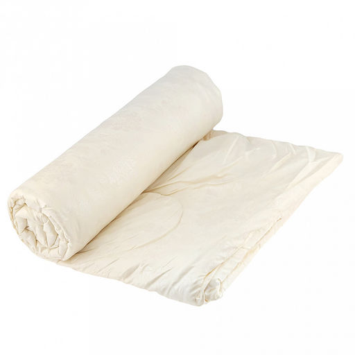 Одеяло Евро Макси "Жаккард" кремовый, легкое/летнее, 240х220см, наполнитель 200г/м2, файбер высшего сорта, чехол поплекс (пэ100%), стеганое, упак "Компакт" пакет ПВХ, еврослот, д25х55см/1,5кг, "Домашняя мода" (Россия)