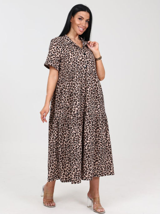 362 ПЛАТЬЕ ЖЕНСКОЕ (Бежевый леопард) - А-дина фото 3