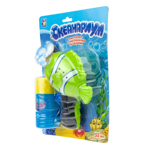 1toy / Пистолет механический с мыльными пузырями 'Рыбка' 55 мл  фото 3